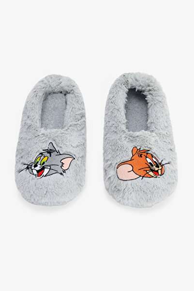 Penti Light Gray Tom & Jerry Embroidered Home Shoes