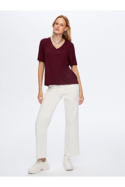 Faik Sönmez V Yaka Kısa Kol T-Shirt W26TSH008