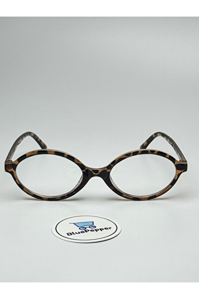BluePepper Miux Leopard Oval Çerçeve Mavi Işık Korumalı Ekran gözlüğü Optik U...