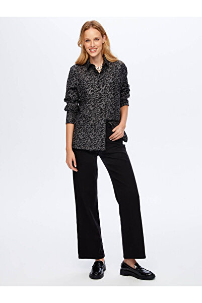 Faik Sönmez Kendinden Jakarlı Koton Karışımlı Overshırt Tunik W26TNK015