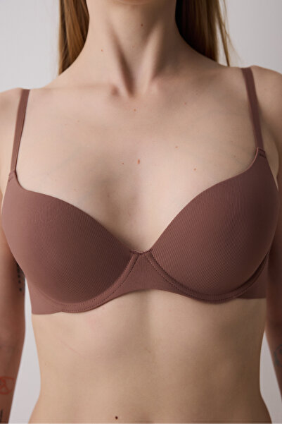 Penti Liny Ribbed Underwire Brown Bra