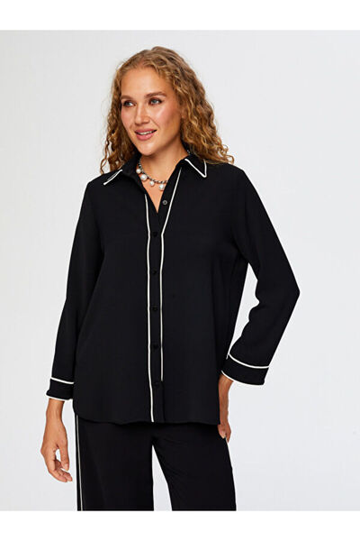 Faik Sönmez Contrast Piping Detailed Long Sleeve Tunic W26Tnk009