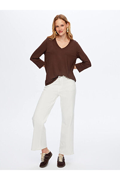 Faik Sönmez V Yaka Truvakar Kol T-Shirt W26TSH006