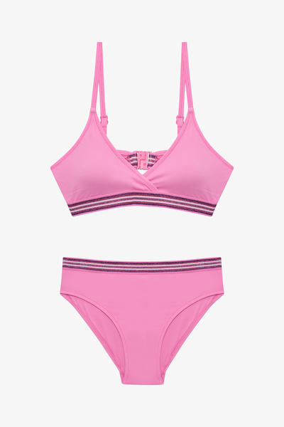 Penti Light Pink Young Girl Shay Thin Band Detail Triangle Bikini Set