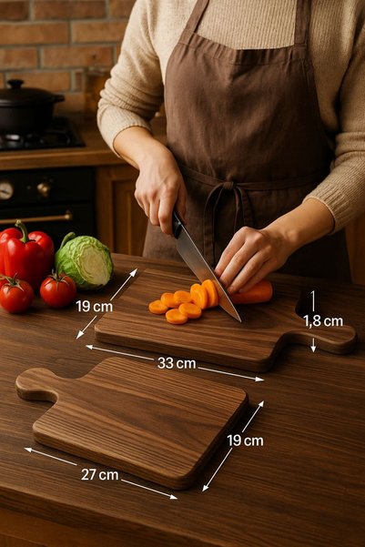 websunday Natural 2-Piece Wooden Cutting Board