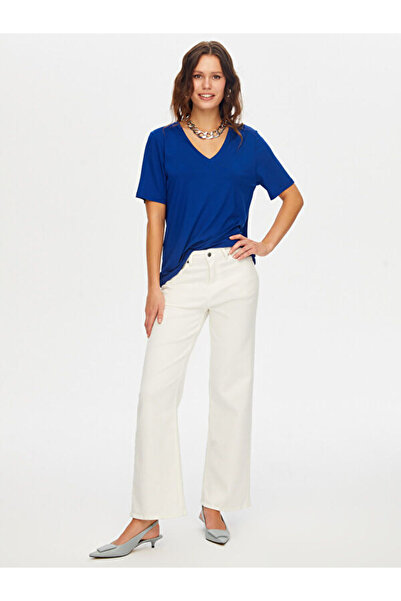 Faik Sönmez V Yaka Kısa Kol T-Shirt W26TSH008