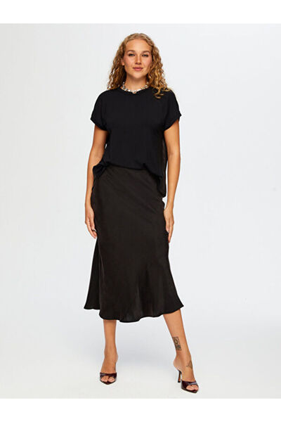 Faik Sönmez Elastic Waist Liyoselli Long Skirt W26Etk001