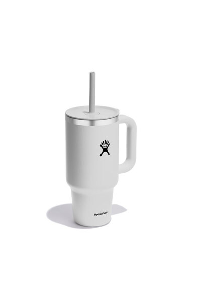 Hydro Flask White Tumbler Thermos with Straw 946 ml