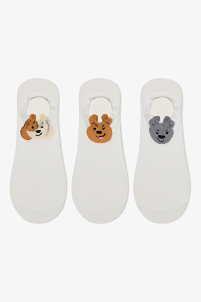 Penti 3 Pairs Cotton Dog Pattern Sneaker Socks