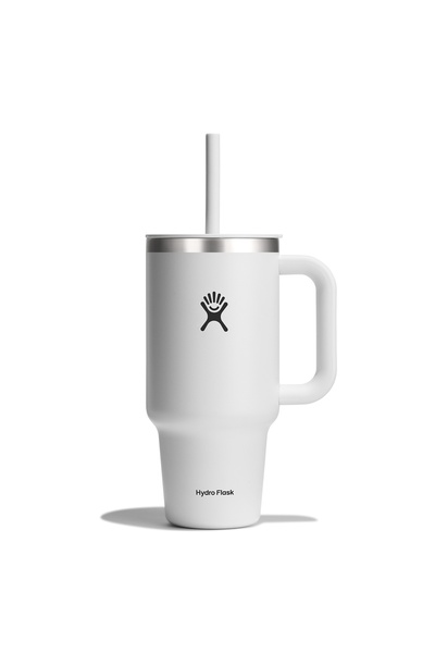 Hydro Flask White Tumbler Thermos with Straw 946 ml