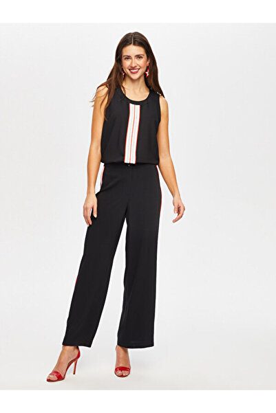 Faik Sönmez Renk Bloklu Zigzag Nakışlı Straight Fit Pantolon S25PNT004