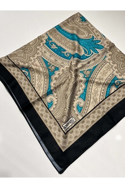 MERAM BUTİK وشاح من القطن الحريري منقوش - 13