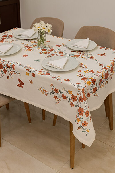 Sheri Home Ham Kumaş Kırçiçek Desenli Masa Örtüsü – %100 Pamuk
