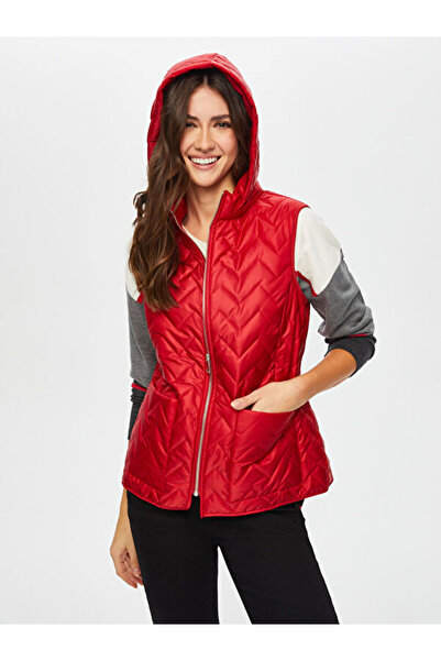 Faik Sönmez Patch Cep Detaylı Kapişonlu Kapitone Yelek 003