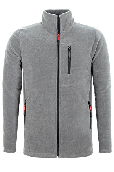 COMBİNE MİCHAİL Gri Renk Fermuarlı 3 Cepli Polar 1209