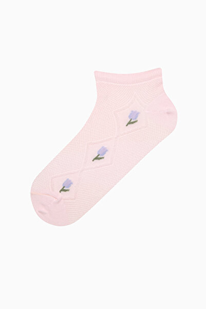 Penti Diamond Flower Pembe Beyaz 2li Patik Çorap