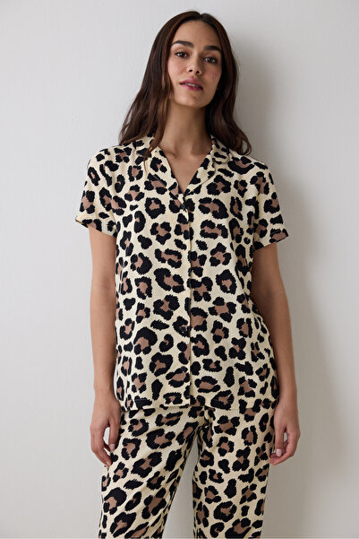 Penti Leopard Chally Shirt Pants Vícebarevná sada pyžama