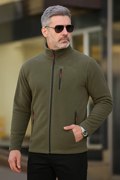 COMBİNE MİCHAİL Haki Renk Fermuarlı 3 Cepli Polar 1209