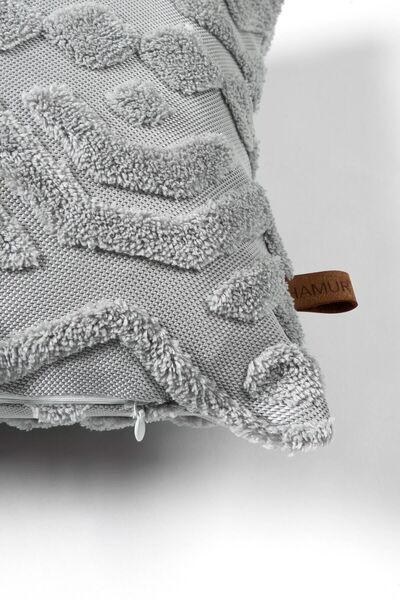 HAMUR Bohem Özel Tasarım Punch Panç Desen Dikdörtgen Dekoratif Kırlent Kılıfı Letta Gri