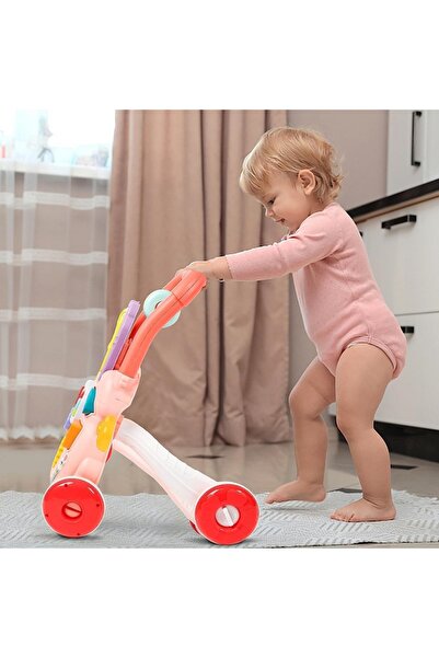 Smart Vibe LittleSteps KinderVibe™ 2-in-1 Multifunctional Walker with Activities, Drawing Board, Pink Flower
