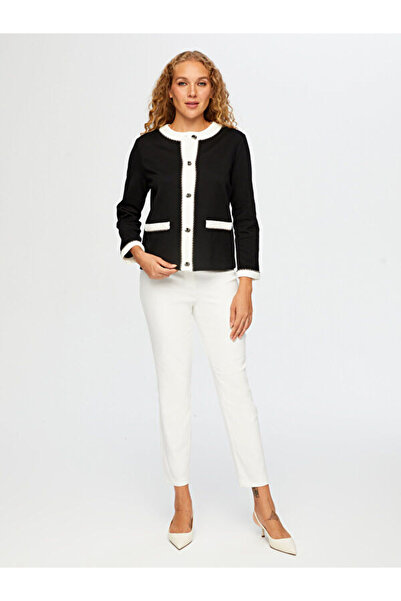 Faik Sönmez Color Block Knitted Jacket W26Ckt015