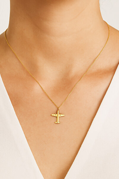 Gimora Uçak Gümüş Kolye