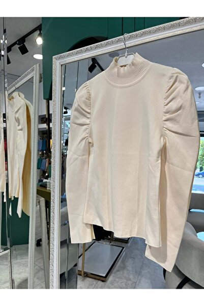 MERAM BUTİK Joy in Joy Princess Sleeve Knitwear Body - Beige - Standard