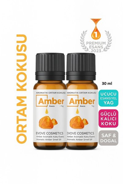 Evove Cosmetics Amber Çiçeği Oda Kokusu Esansiyel Yağ Extra 2x30ml Buhurdanlı...