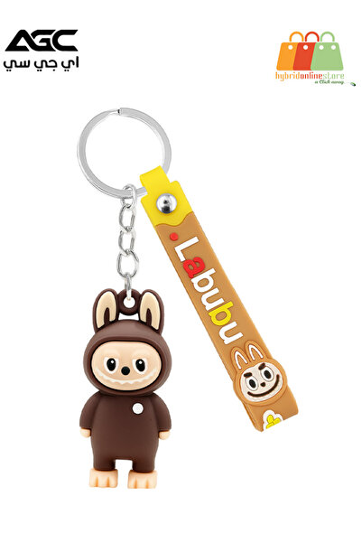 AGC سلسلة مفاتيح كرتونية من لابوبو مع شخصية وحزام، مصنوعة من مادة البولي فيني...