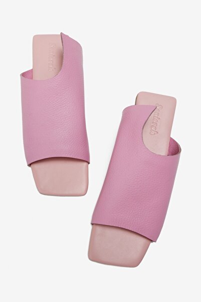 Seniorah Γυναικείες παντόφλες από ροζ γνήσιο δέρμα