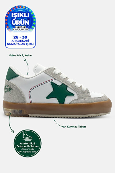 Beınsteps Pantofi pentru copii, unisex, talpă anti-alunecare, termo alb, verd...