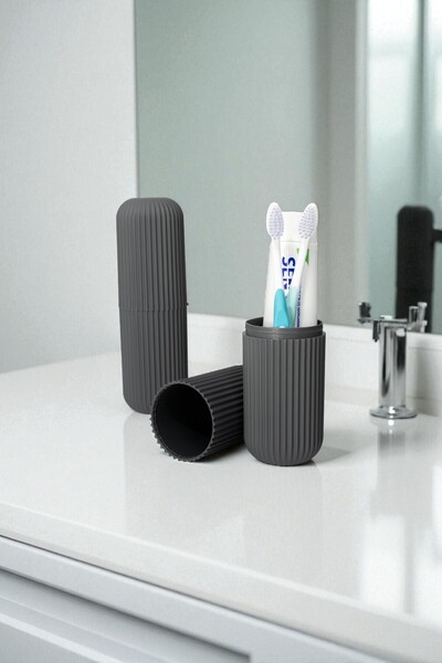 Heredot Seyahat Tipi Gri Plastik Diş Fırçası, Gözlük, Aksesuar Kutusu Saklama...