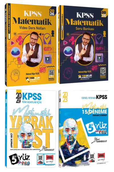 Yediiklim Yayınları Mehmet Bilge Yıldız|2026 KPSS Matematik Video Ders Notu+S...