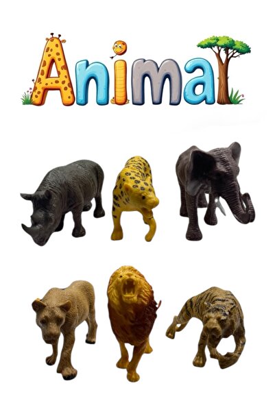 Furkan Toys Oyuncak Vahşi Hayvan Seti 13 Cm 6 Adet
