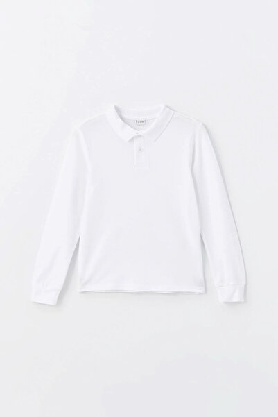 e-çocuk Σχολικό μπλουζάκι Unisex με μακρυμάνικο γιακά πόλο από βαμβάκι - 2309