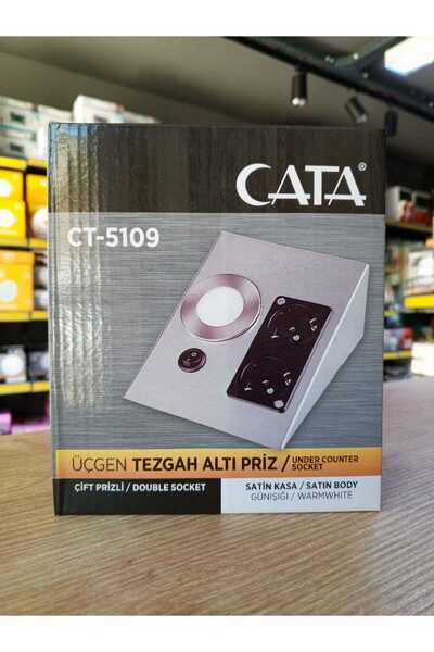 Cata Ct-5109 TEZGAH ALTI İKİLİ PRİZ AÇ-KAPA DÜĞMELİ IŞIK - GÜN IŞIĞI