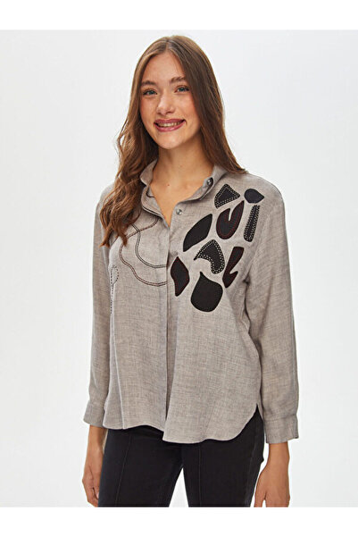 Faik Sönmez Aplike Ve Punch Nakış Detaylı Gömlek 69312