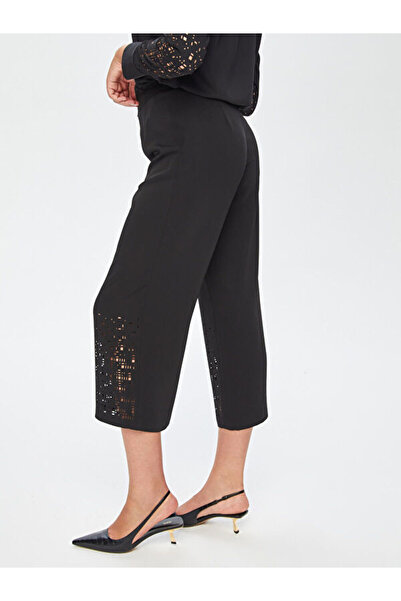 Faik Sönmez Paçası Delik İşli Wide Leg Fit Pantolon 69467