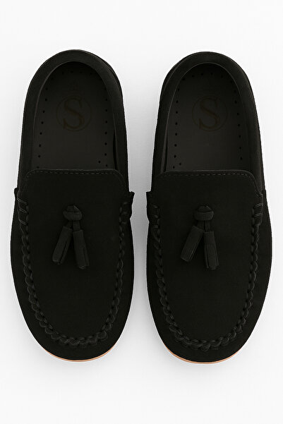 SIRRI Erkek Çocuk Süet Loafer Siyah Ayakkabı
