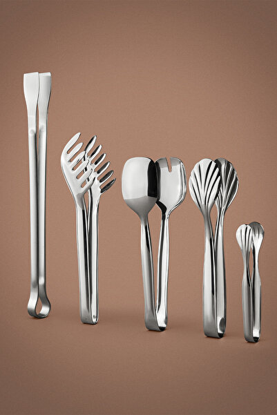 Hisar Tulip 5 Piece Serving Tongs Set