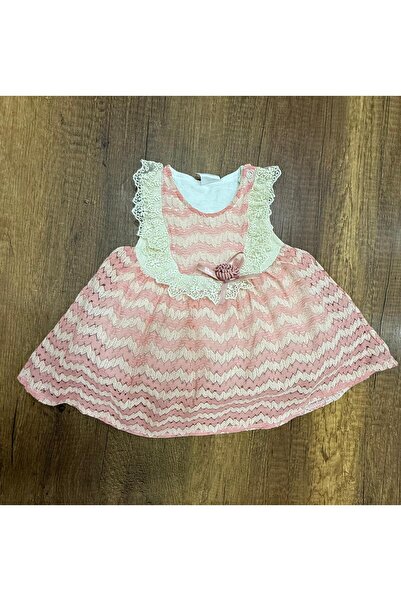 HappyMom Zikzaklı Tüllü Fırfırlı Kız Elbilse