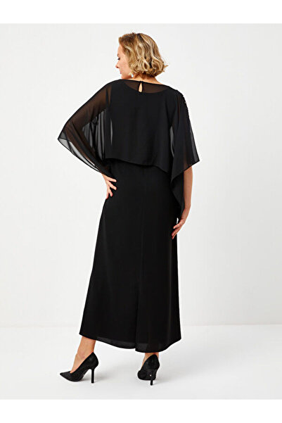 Faik Sönmez Dlouhé večerní šaty z šifonových čepic s korálky a drahokamy 68103