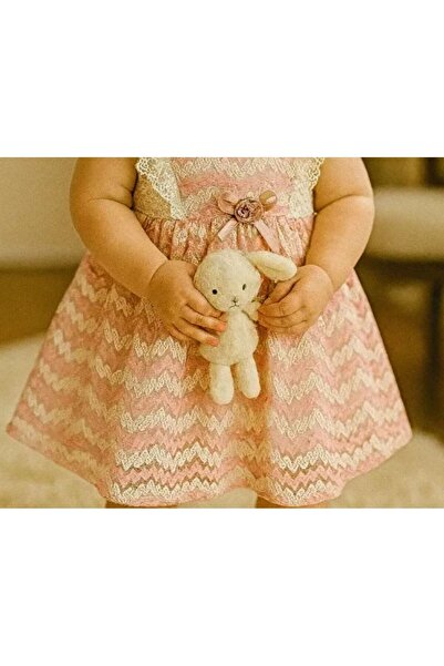 HappyMom Zikzaklı Tüllü Fırfırlı Kız Elbilse