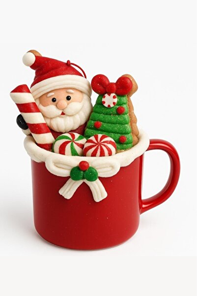 BeySüS Yılbaşı Çam Ağacı Süsü Kupa Cup Cake Noel Baba