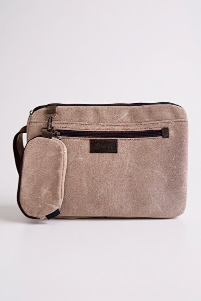 Tantobushcraft Handmade Waxed Canvas Laptop Bag – 13-14 Inch, Water Resistant...