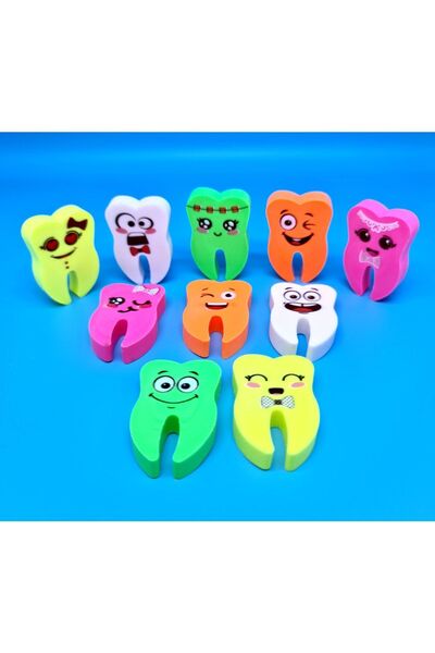 dentalfırsat Tooth Shaped Eraser (Pack of 10) (Large Size)