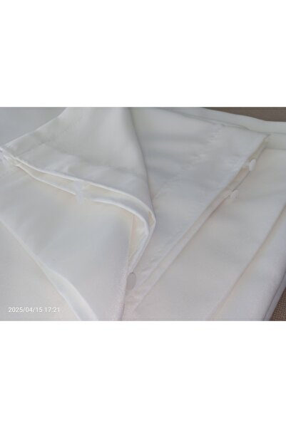 Store Taçhome Saten Kırık Beyaz Güneşlik Perde