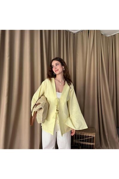 lizge giyim Front Lace Spanish Sleeve Kimono