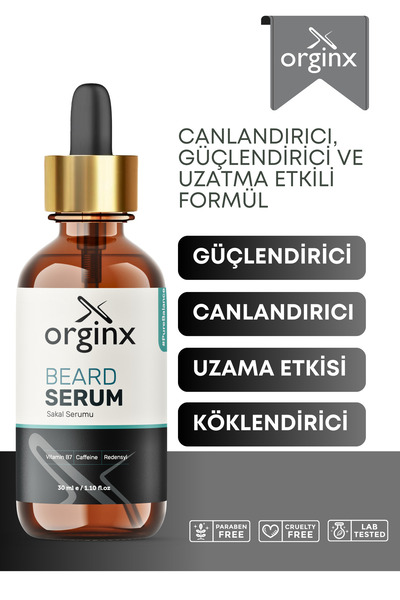 Orginx Dolgunlaştırıcı Canlandırıcı Saç & Sakal Serumu - Caffeine, Redensyl ve Vitamin B7 İçerikli 30 ml