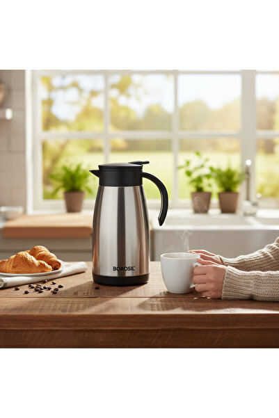 Borosil Insulated Stainless Steel Tea and Coffee Vacuum Thermos Flask, 1.5 Liter